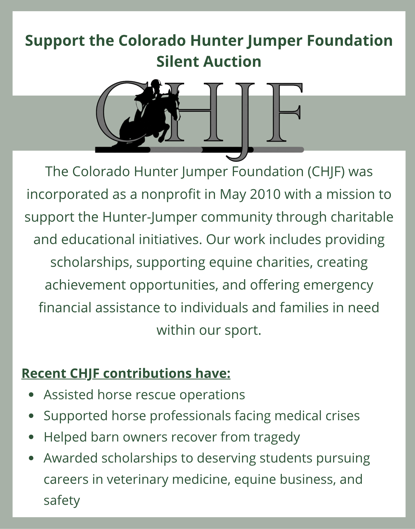 CHJF Silent Auction