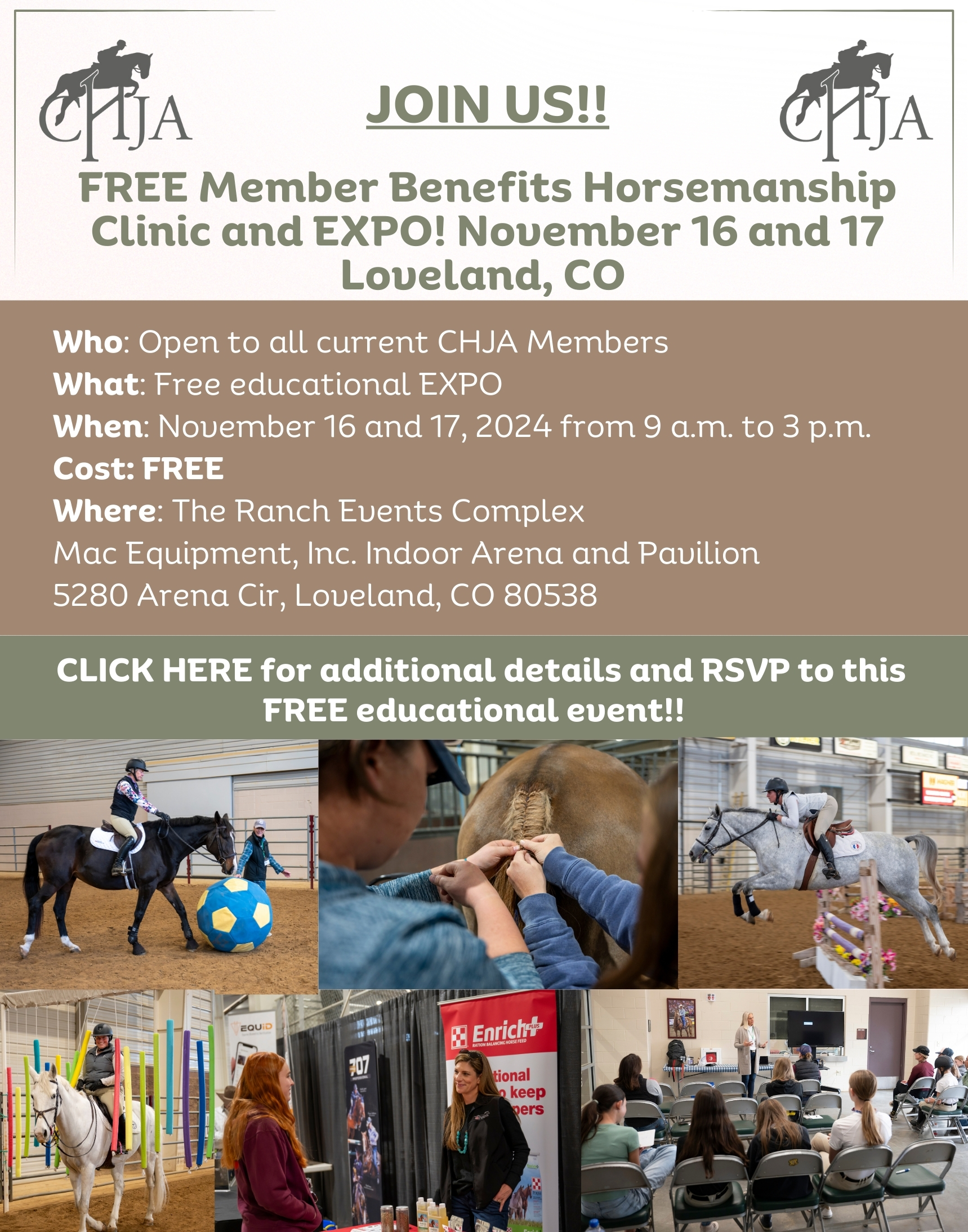 FREE Member Benefits Horsemanship & Riding Clinic and Expo