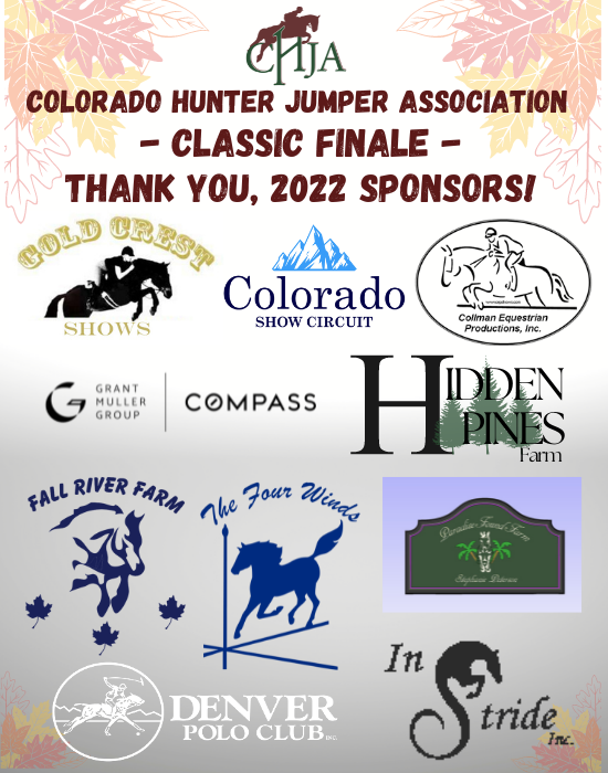 CHJA Classic Finale Sponsors