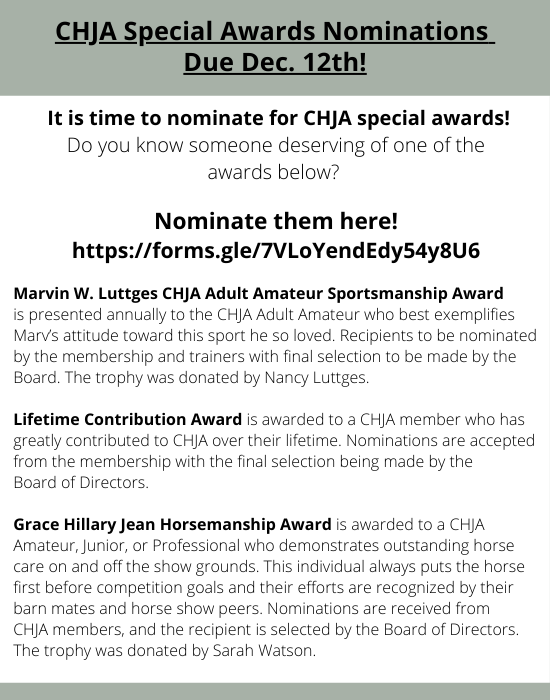 CHJA Special Award Nominations