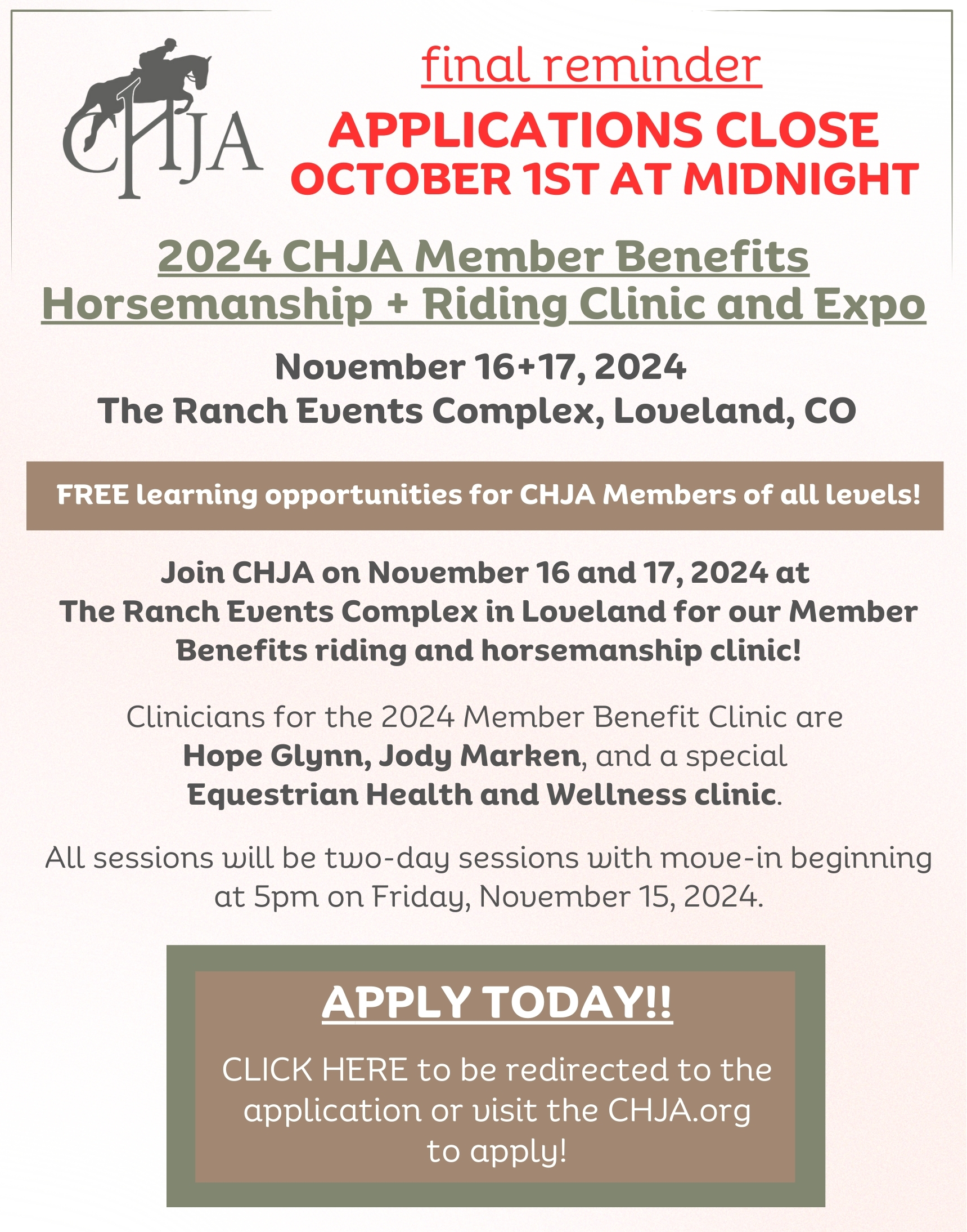2024 Member Benefits Horsemanship & Riding Clinic and Expo