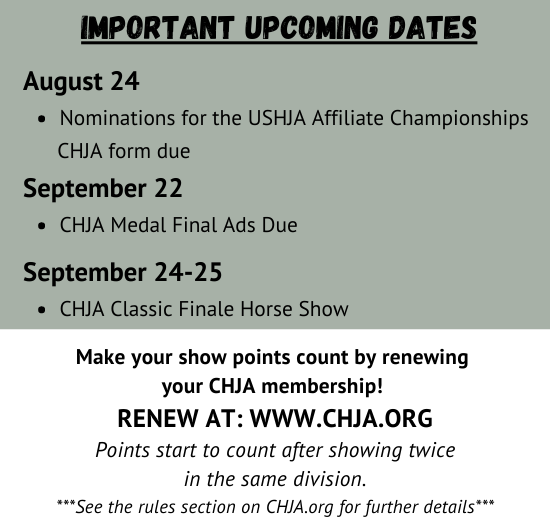 Important Upcoming Dates