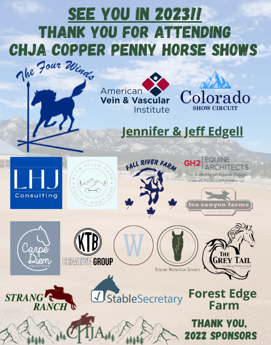 Thank You for Attending CHJA Copper Penny Horse Shows!