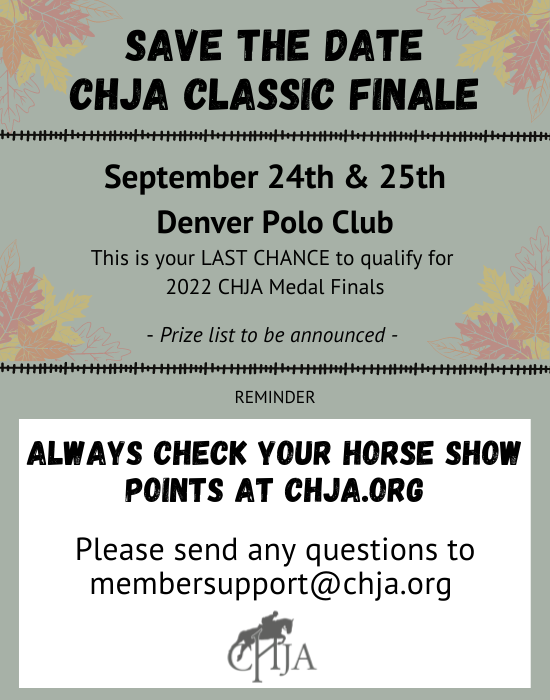 Save the Date CHJA Classic Finale