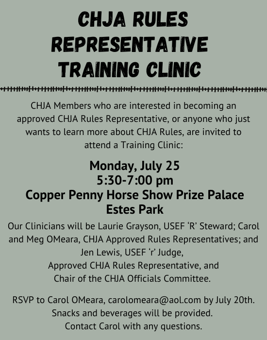 CHJA Rules Representative Training Clinic