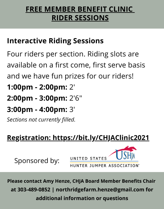 Free Member Benefit Clinic Rider Sessions